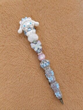 Pastel Blue Kawaii Rhinestone Beaded  Sanrio Character Pen